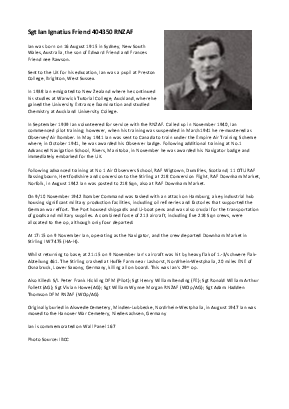 A preview of a PDF biography for Friend, Ian Ignatius